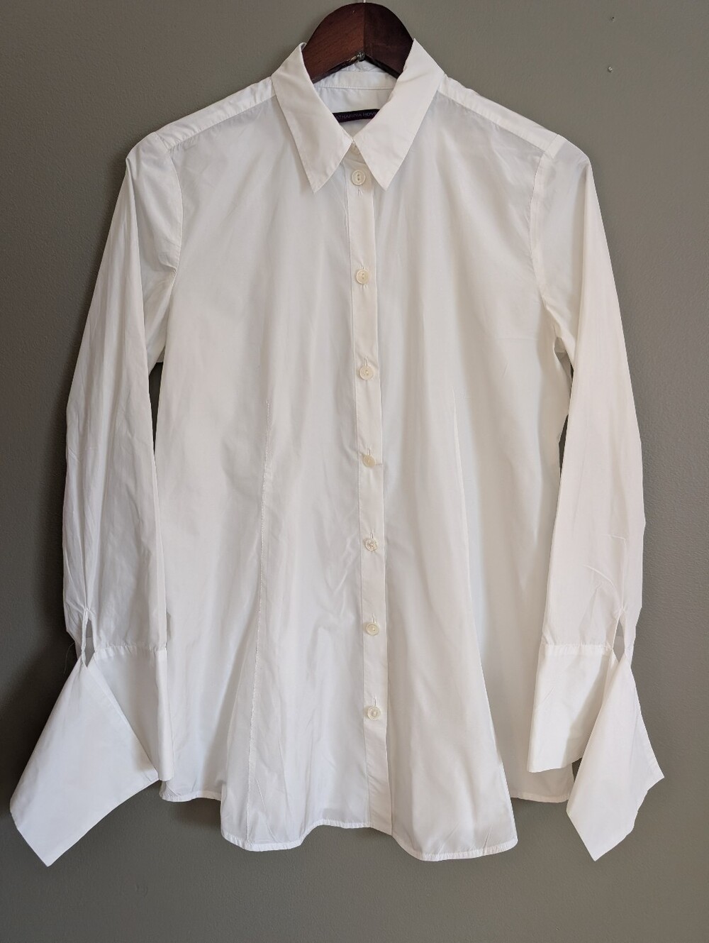 Katharina Hovman Tie Cuff Blouse Size 8
